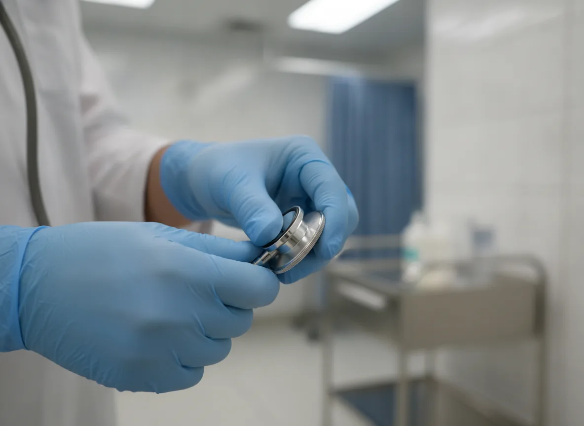 Profesional sanitaria estudiando formación médica online